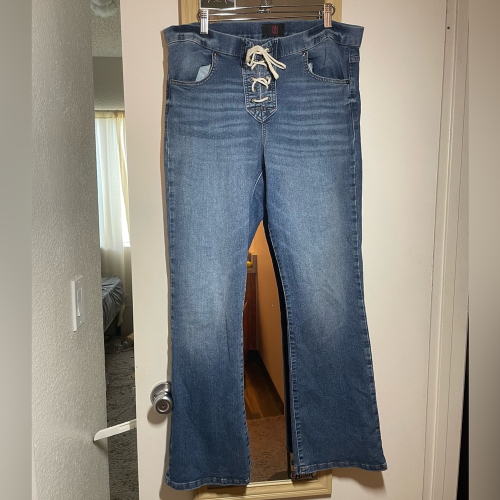No Boundaries Blue Flare Wide Leg Jeans